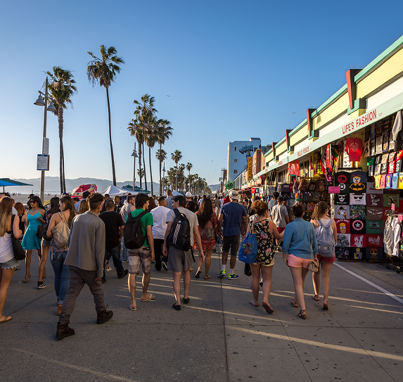 people at the boardwalk