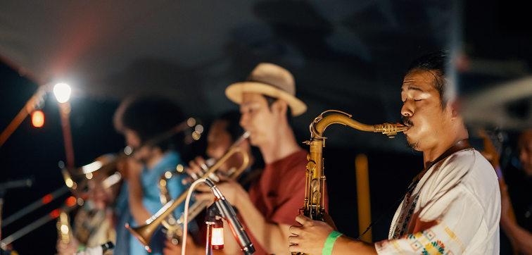 musicians playing live